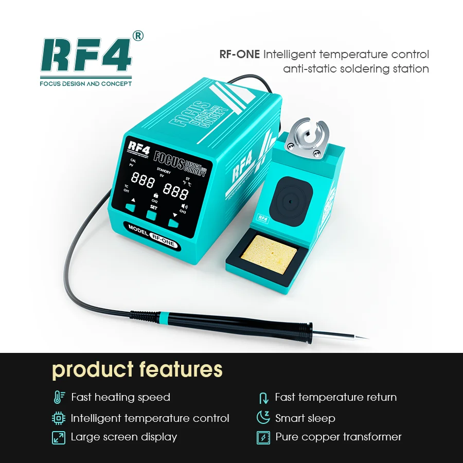 RF-ONE цифровая паяльная станция электронный паяльник телефон печатная плата IC SMD BGA сварочный инструмент для ремонта с наконечниками RF-ONE цифровая паяльная станция электронный паяльник телефон печатная плата IC SMD BGA сварочный инструмент для ремонта с наконечниками
