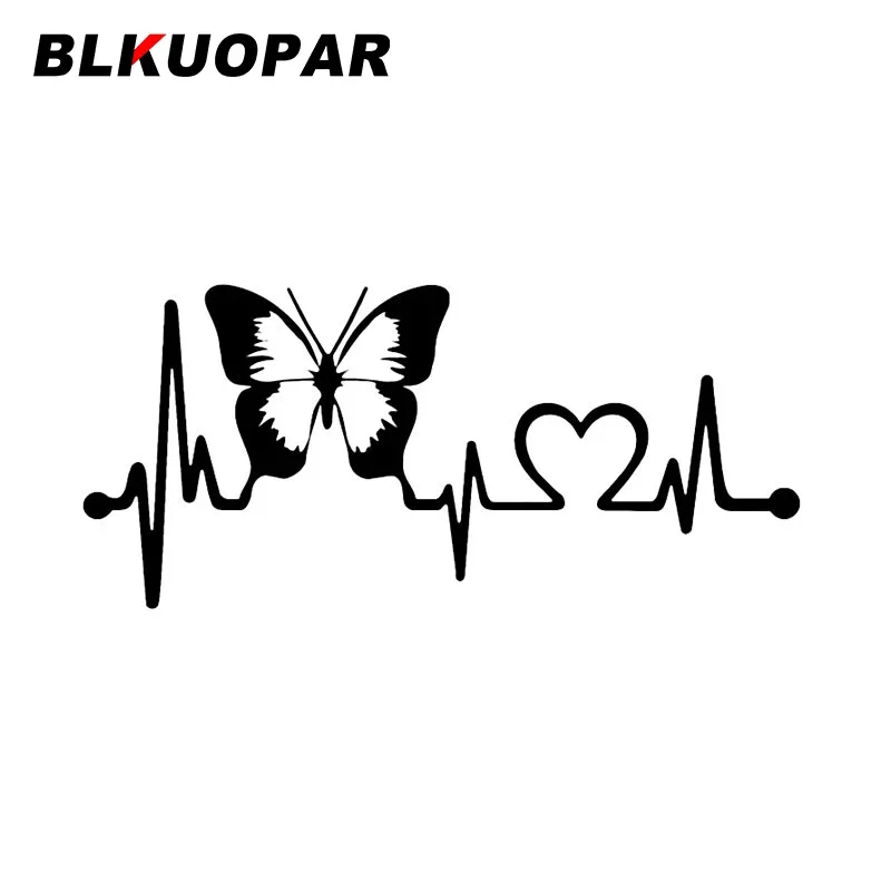 

BLKUOPAR Beautiful Butterfly Heartbeat Car Stickers Waterproof Funny Decal Creative Motorcycle Laptop Car Styling Decoration