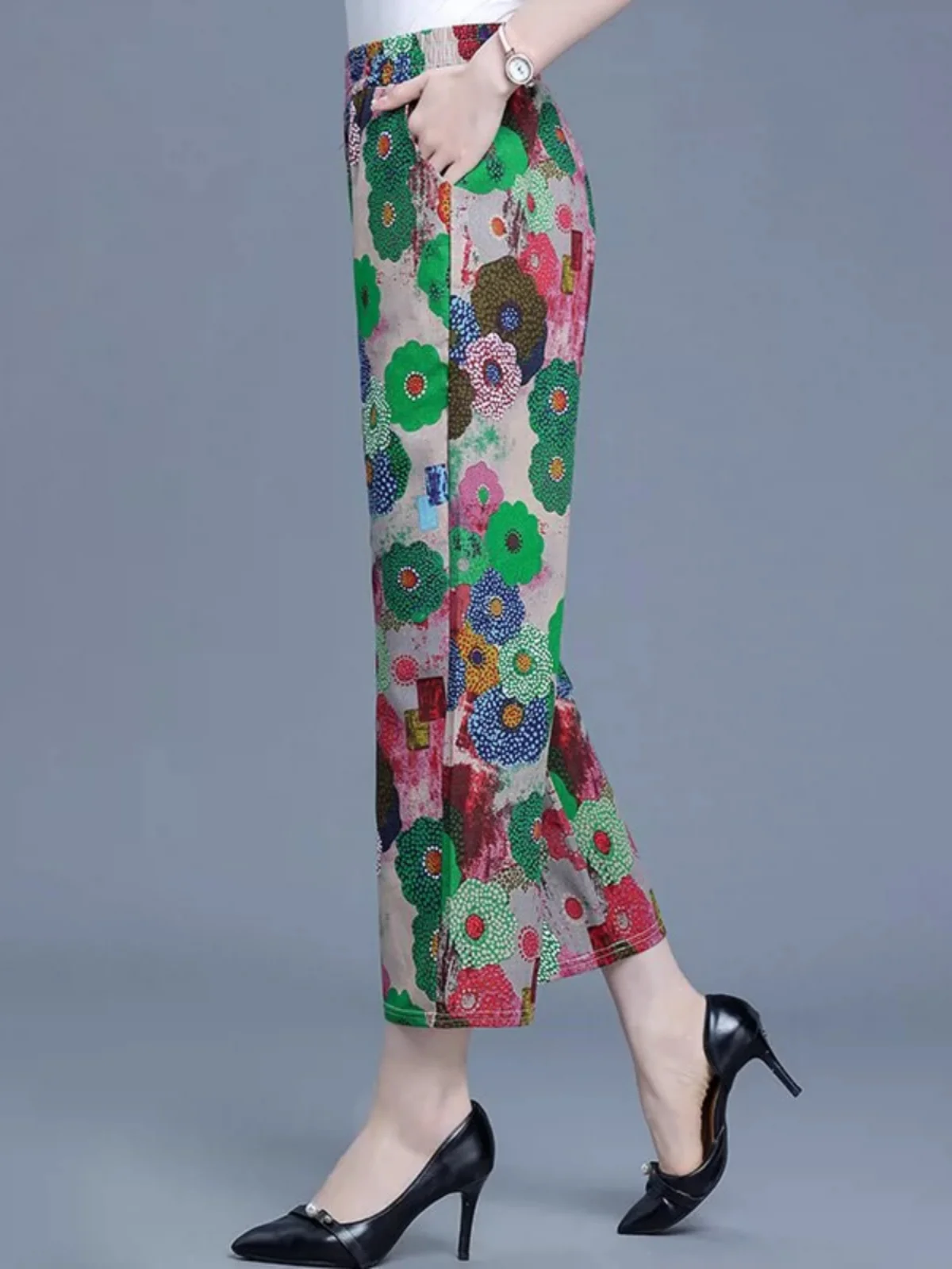 Pantaloni Harlan a vita alta da donna in misto cotone casual a nove punti vestibilità ampia estate nuovi pantaloni a gamba dritta Sle Faionable