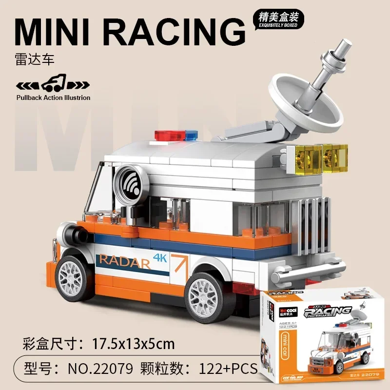 Racing Car Bus Engineering Vehicle Ambulance Pull Back Model Building Blocks Brick Toys Children Boys Compatible With Lego