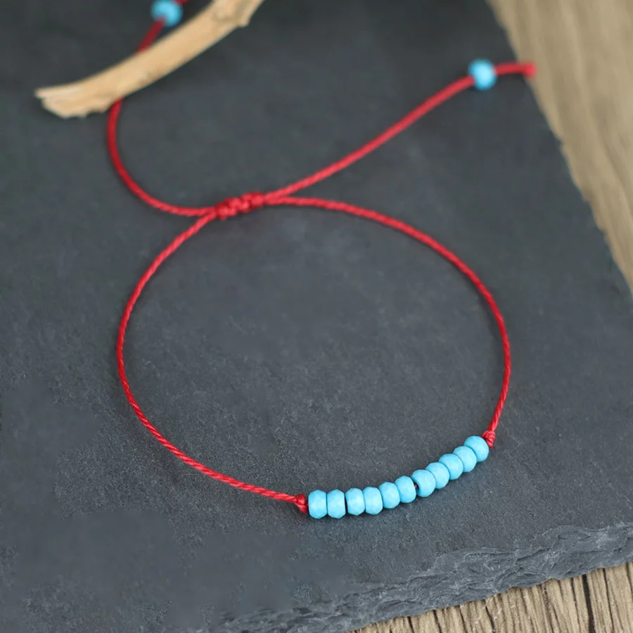 Armband mit roten Perlen für Frauen, verstellbar, Ethno-Stil, heilender Glücksbringer, Schmuck, minimalistische Pulseras, handgefertigtes Geschenk