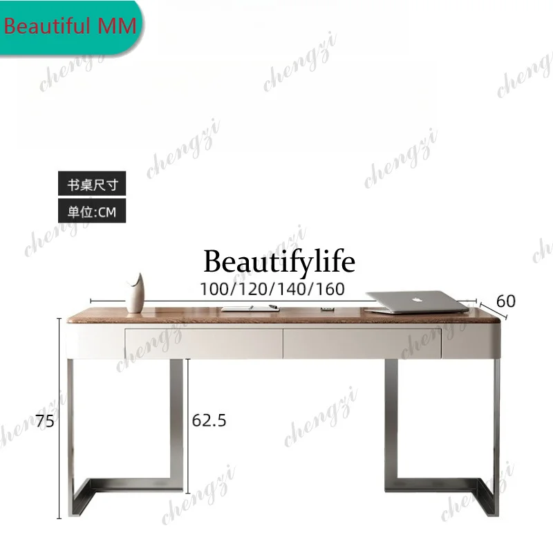 

P182 P182 Retro-style Solid Wood Office Desks Designer Creative Study Italian Minimalist Office Desk Walnut-colored Furniture Bu