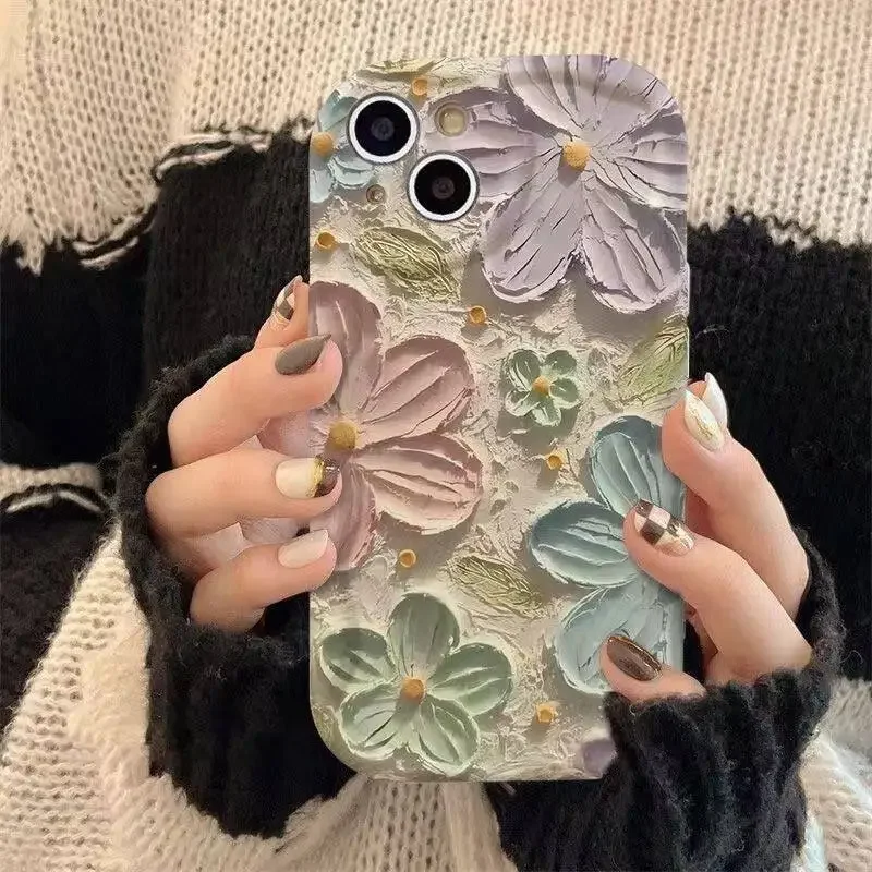 Oil Painting Daisy Flowers Case for Samsung Galaxy S25 S24 S23 Ultra S22 Plus S20 FE A55 A54 5G A34 A52 A53 A35 A14 A23 A24 A32 image 4