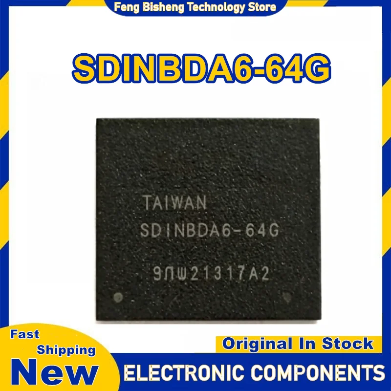 

SDINBDA6-64G 5.1 version 64GB flash granular storage chip IC eMMC 0-10 New Original in Stock
