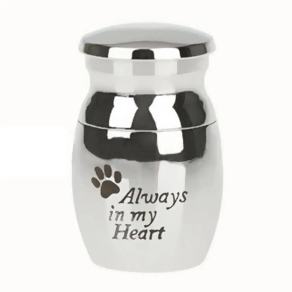 

Always In My Heart Paw Letters Printed Stainless Steel Pet Cinerary Casket Funerary Urn Pendant Memorial Cat Dog Paradise Home