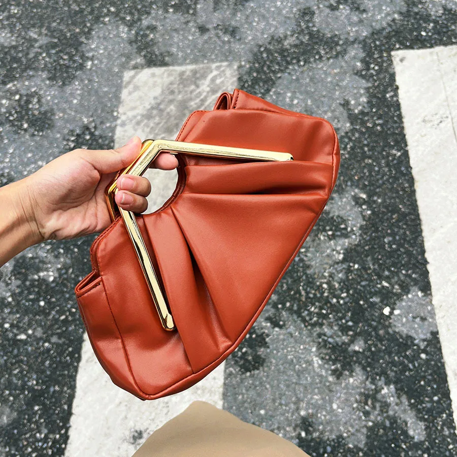 Luxus Designer Taschen für Frauen Weiche PU Leder Handtaschen Halbmond Geraffte Abend Frauen Tasche Kupplung Acryl Griff Wolke Taschen NEUE