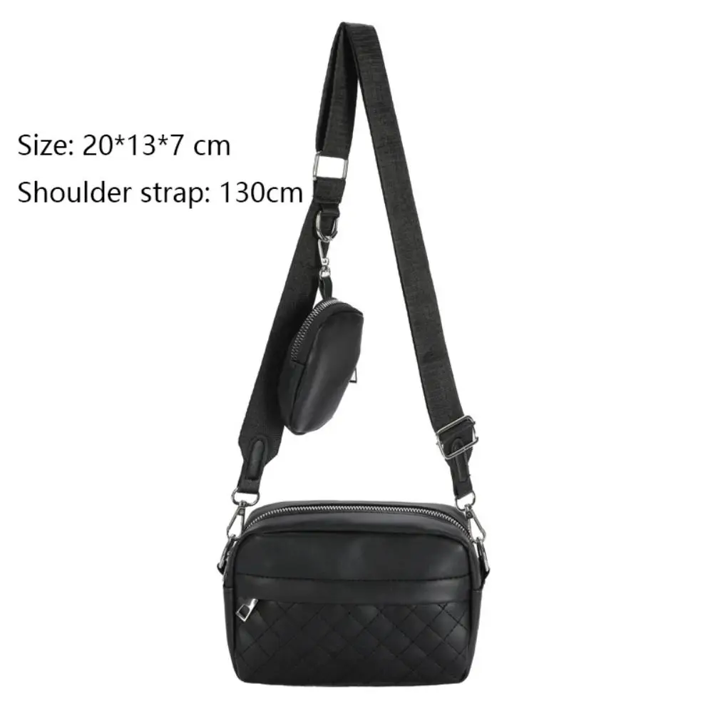 Bolso cuadrado de celosía rómbica de cuero Pu para niña, bolso de hombro único de Color sólido de alta capacidad, bolso para axilas, nuevo