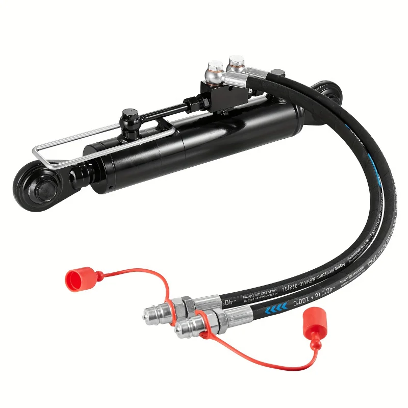 Adjustable Hydraulic Jack。 2-2 - Durable Metal Hydraulic Cylinder，With dual hoses and G3/8，8-5/16 to 28-11/16 Scope