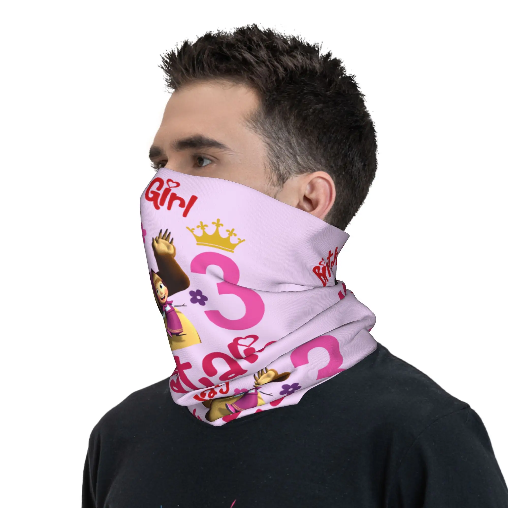 روسيا الكرتون M-Mashas و B-Bears أنيمي التلفزيون باندانا الرقبة الجراب للمشي التخييم النساء الرجال التفاف وشاح عقال أكثر دفئا