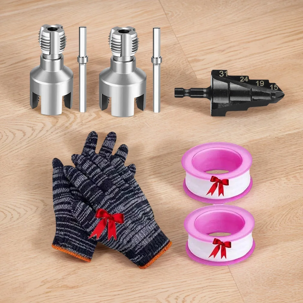 

Internal & External Pipe Threading Tool 1/2 & 3/4 in Pipe Thread Cutting Tool 2 In 1 PVC Pipe Threader Kit for PPR PVC MPP Pipes