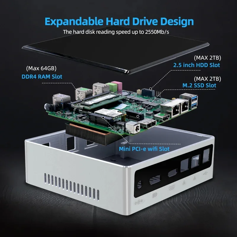 Super March Harga Terbaik Gaming Mini PC Gamer DDR4 64GB Komputer Win10 Lengkap Setup Dan Set Aksesoris Komputer Desktop