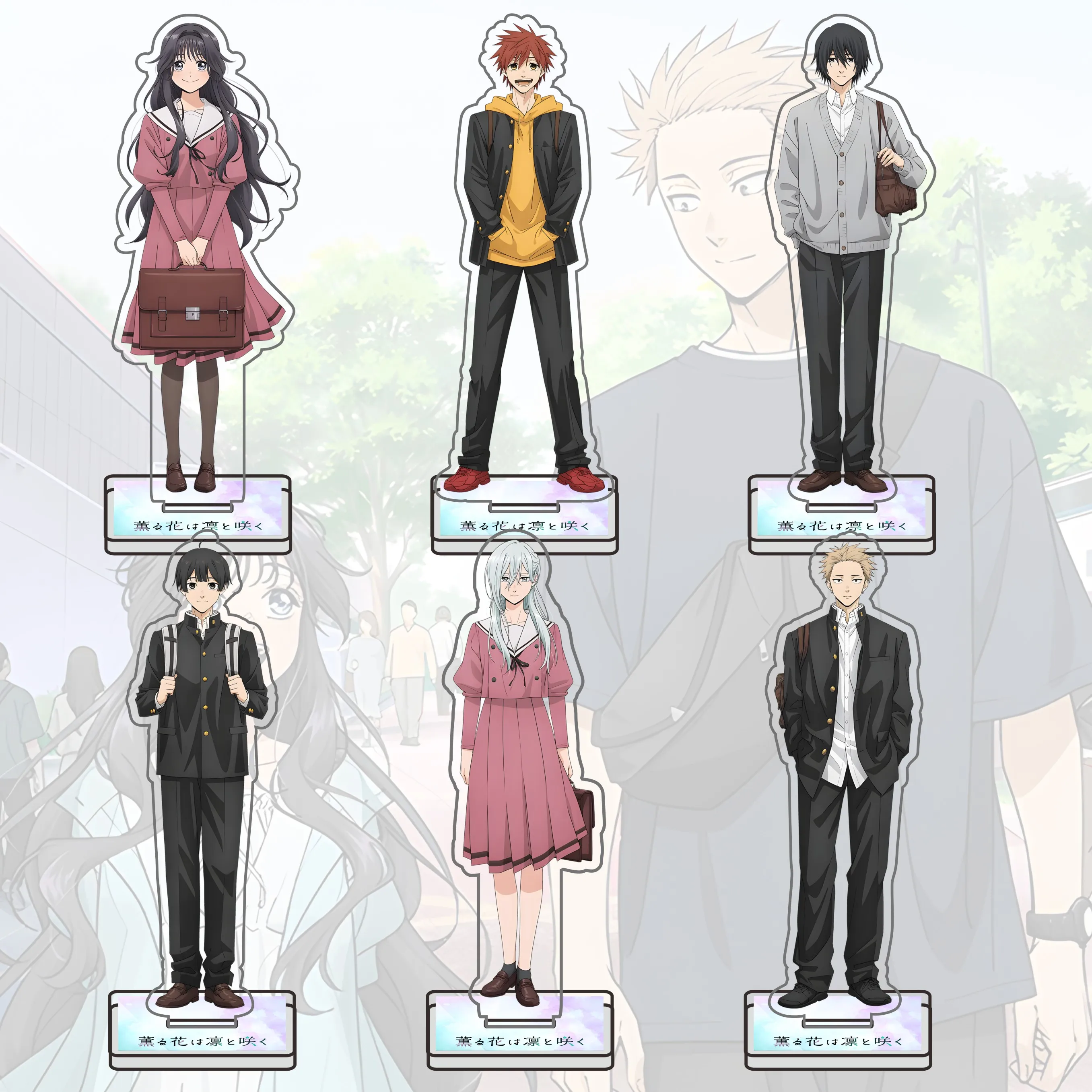 Anime The Fragrant Flower Blooms with Dignity 15CM Acrylic Stand Figures Rintaro Kaoruko Waguri Cosplay Model Desk Decor Gift