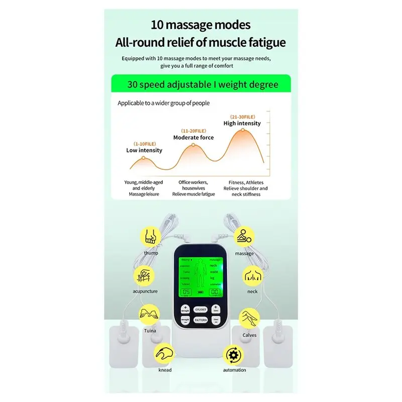 نبض كهربائي استرخاء العضلات محفز تدليك محفز 10 طرق EMS تدليك الإنسان الكتف والرقبة والظهر