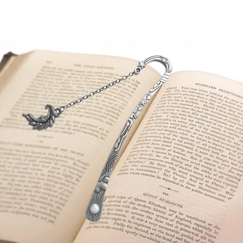 Luminous Bookmark Alloy Bookmark Sun Moon And Stars Patterned Decorative Book Markers Gifts For Women Book Lovers Bookworm