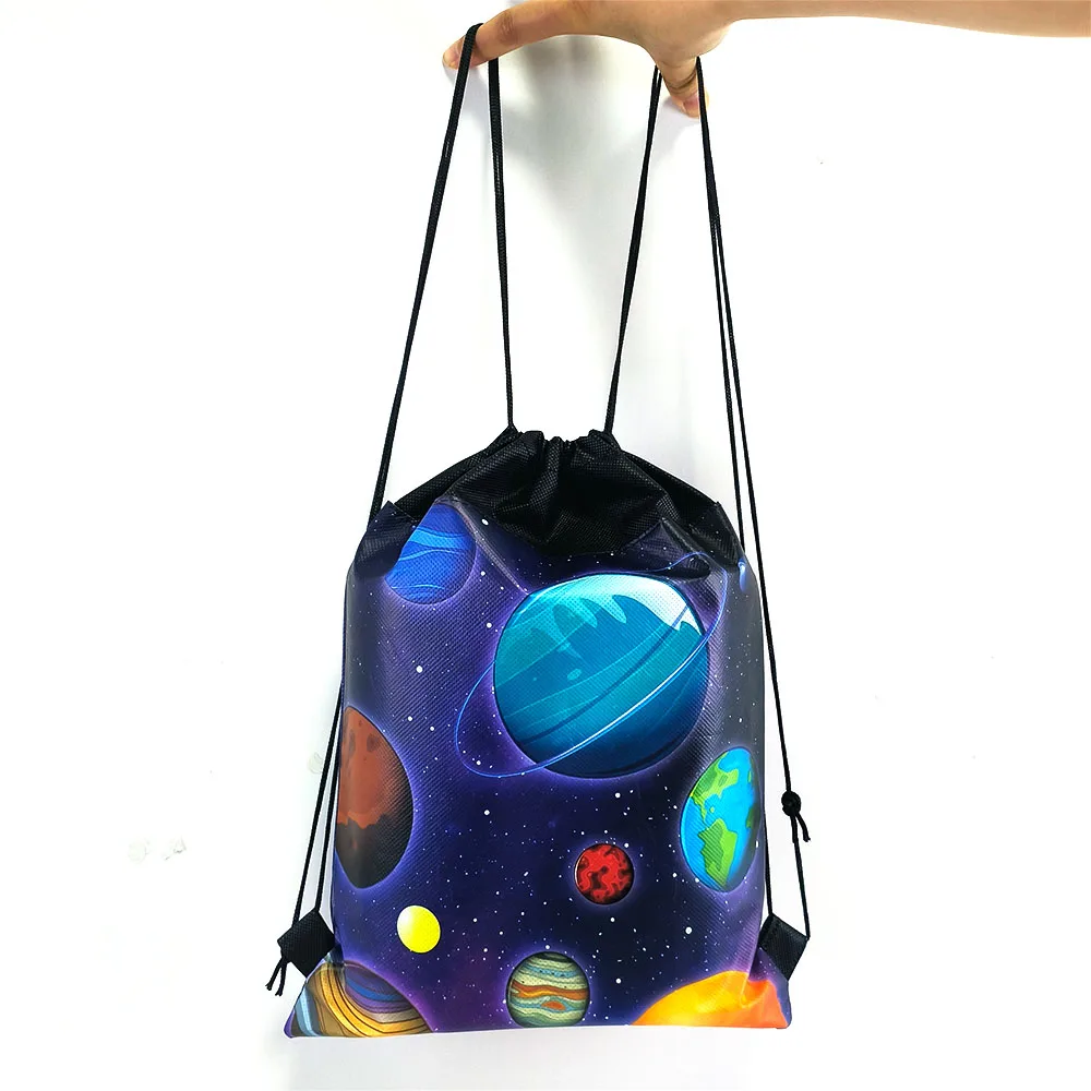 5-50pcs Outer Space Party Gift Bags Favors astronaut Drawstring Bag Galaxy Drawstring Backpack Boys girl Birthday Party Supplies