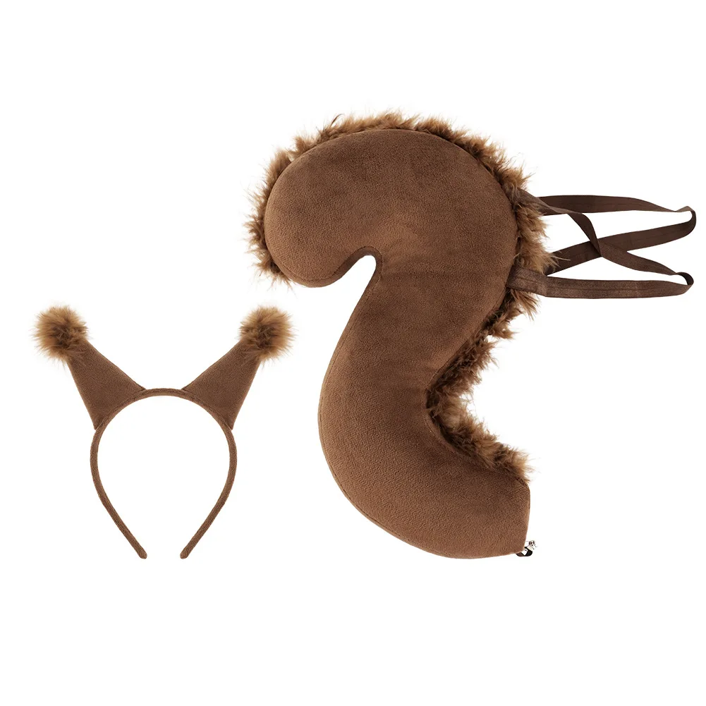 

New Squirrel Suit Cute Headband Cosplay Tail Masquerade Party 61 Children's Performance Props Wholesale