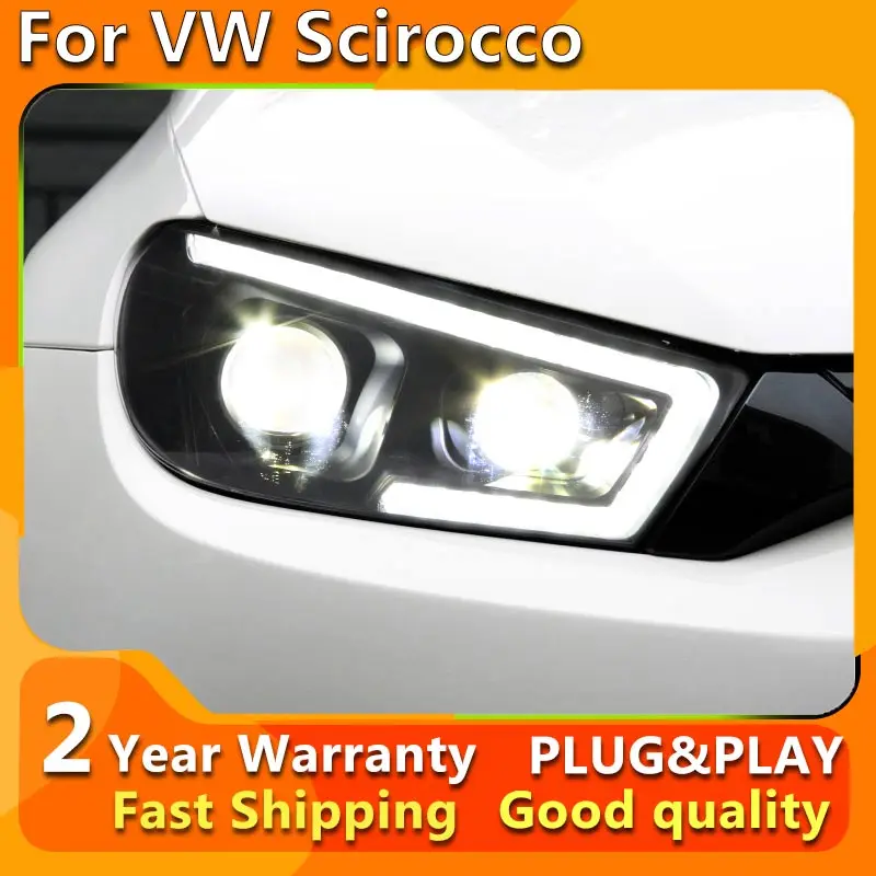 Car Front Headlight For VW Scirocco LED 2009-2017 HeadLamp Styling Dynamic Turn Signal Lens Automotive Accessories Assembly