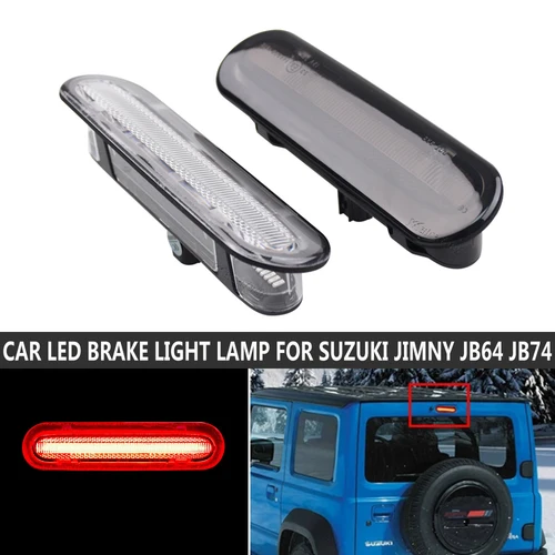 Luz de freno trasera LED Lámpara de advertencia de parada central de montaje alto para Suzuki Jimny JB64 JB74 2019-2021, luz roja de carcasa negra