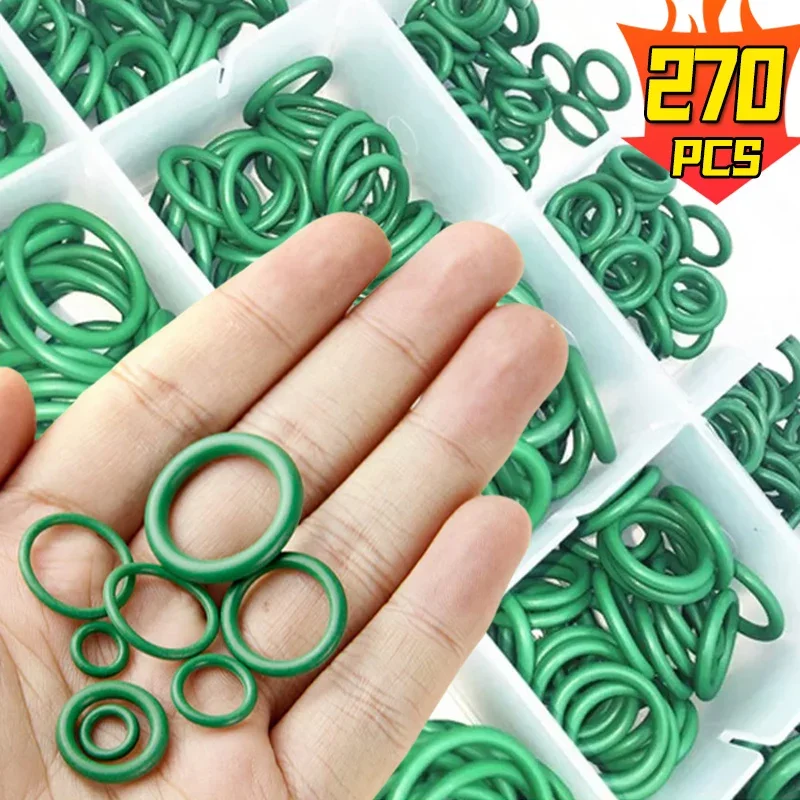 270pcs O-Ring Gasket 18 Size Rubber Seal Rings High Pressure Oil Resist Plumbing Automotive Faucet Repair Washer Assortment Kit