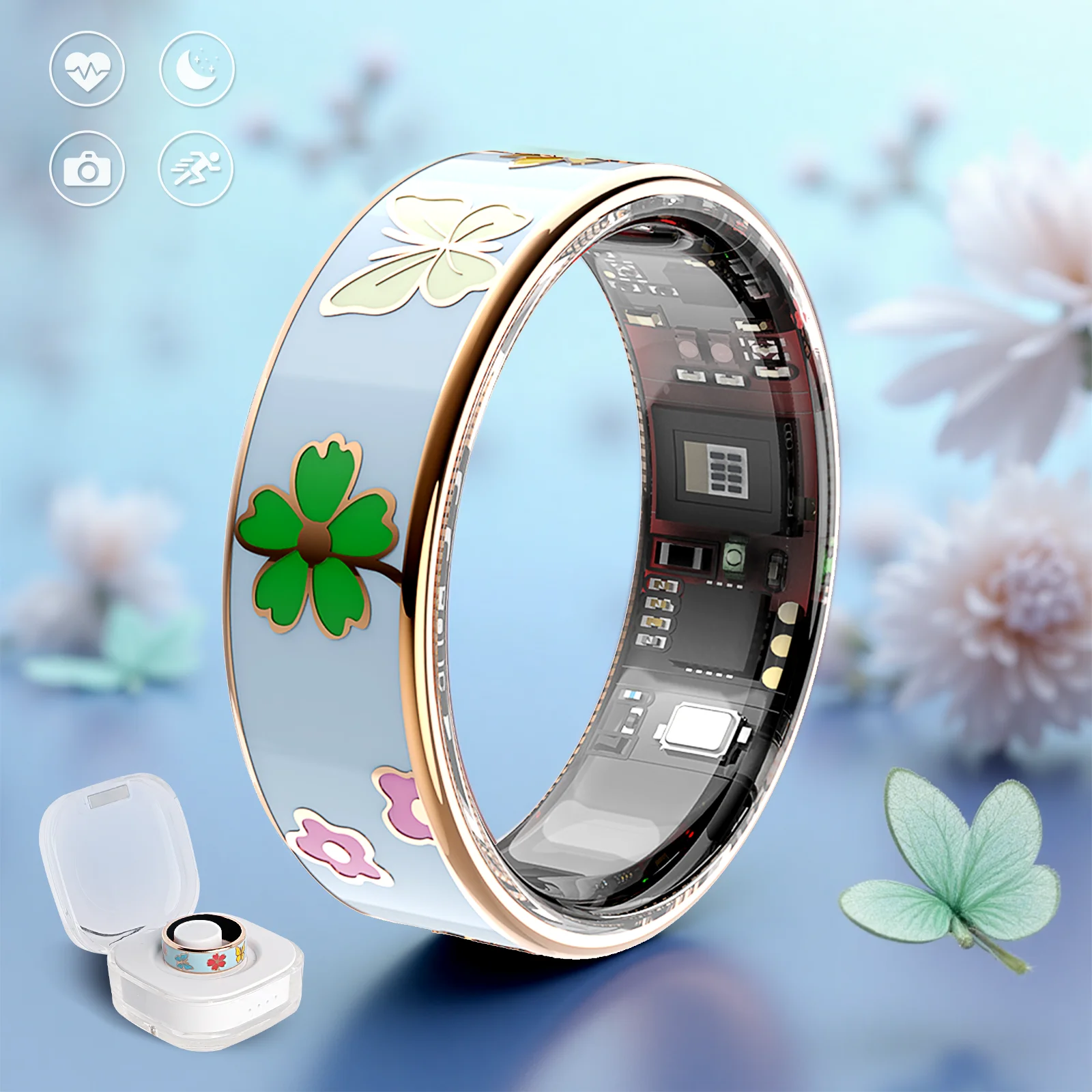 Elegant Smart Ring with Advanced Health Tracking Features