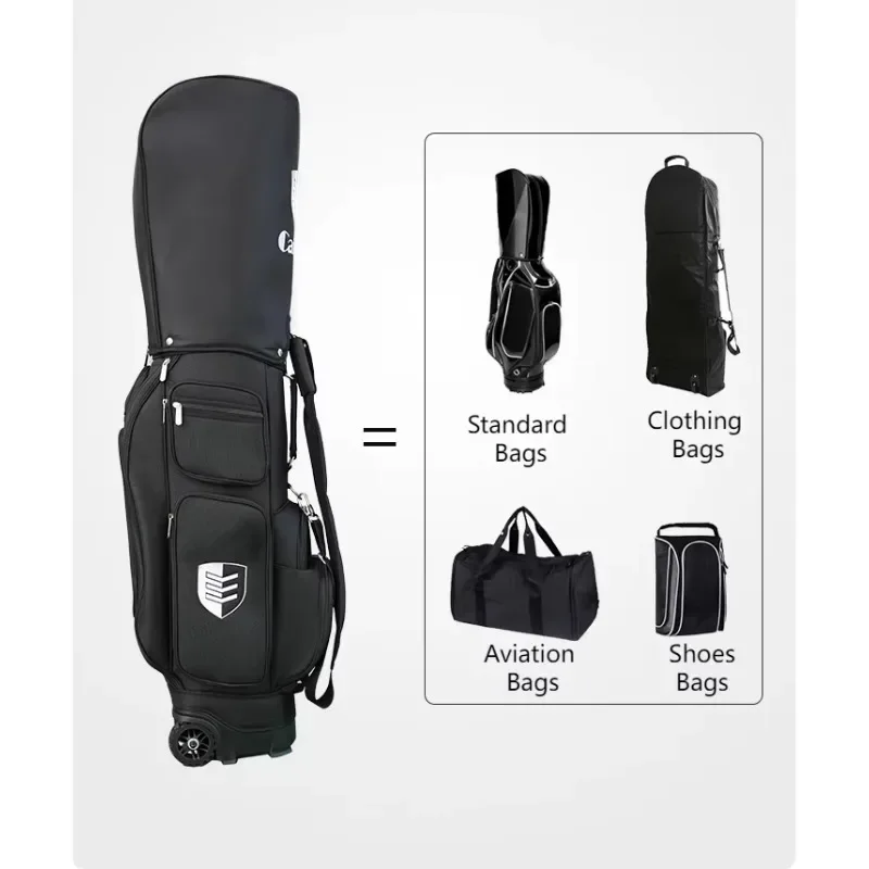 Pop Waterproof Lightweight Golf Standard Ball Bags with Brake Tie Rod Golf Stand Bags with Wheel Big Capacity Travel Pack