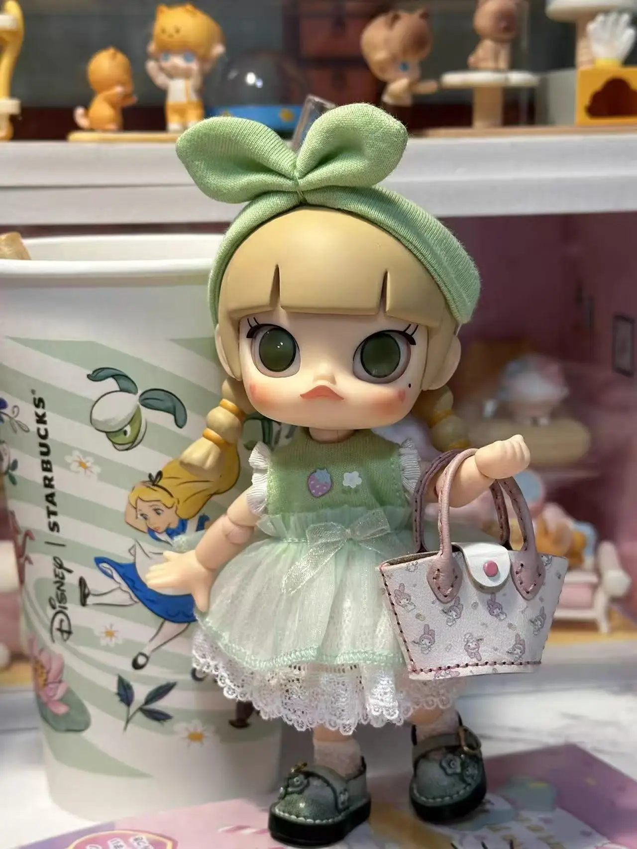 

S Dula Doll Clothes Veil Fresh light green for ob11 GSC doll