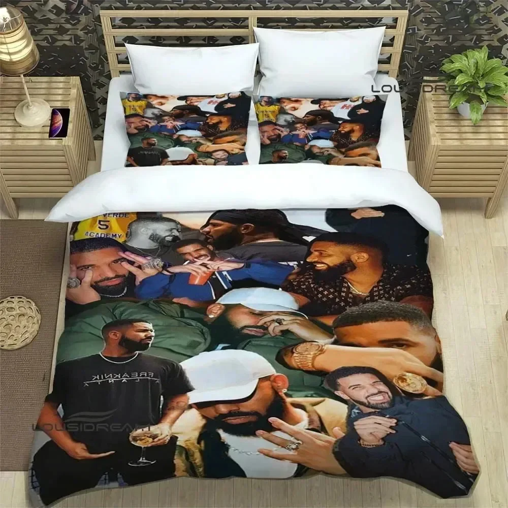 

Rapper Drake Comfortable Duvet Quilt Cover Pillowcase Bedding Set Children Bedroom Decoration Home Textile