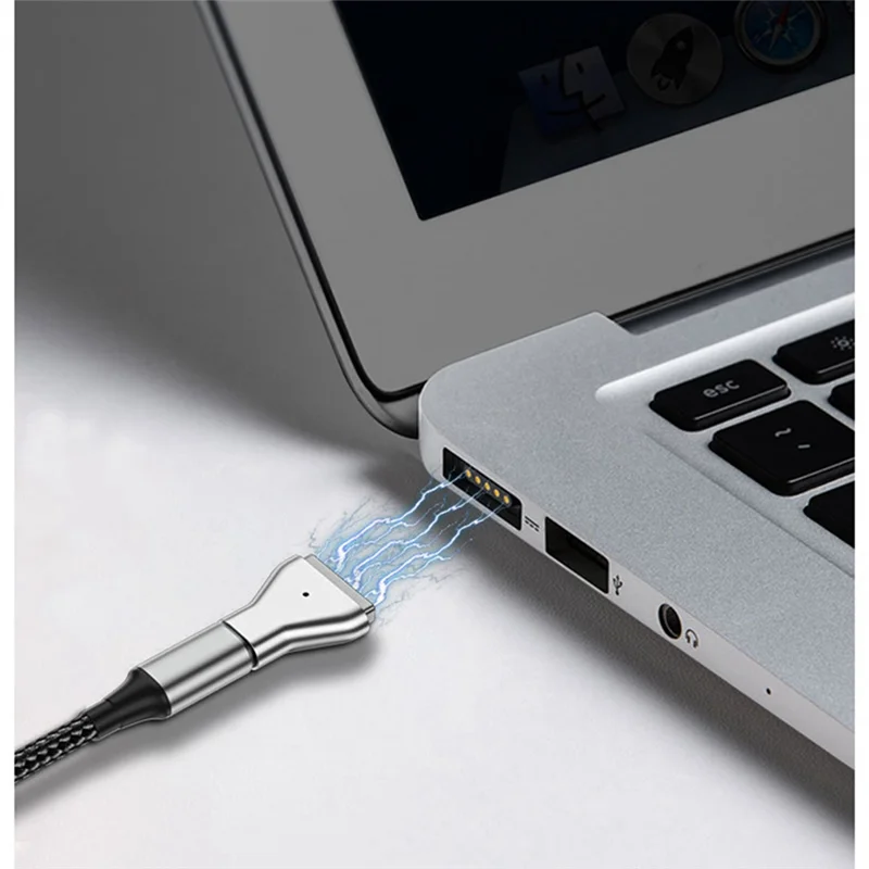 محول مغناطيسي PD لأجهزة MacBook Air Pro ، سبيكة ، USB ، نوع C ، مؤشر LED ، شحن سريع ، محول قابس ، Magsafe 2 ، W