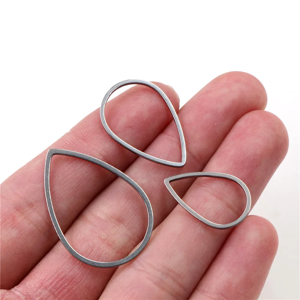 20 sztuk/partia 13 26 32mm ze stali nierdzewnej pozłacane kropla wody zamkniętej ramy wypadania pierścionki dla DIY kolczyk biżuteria zadatki ustalenia — zdjęcie 4