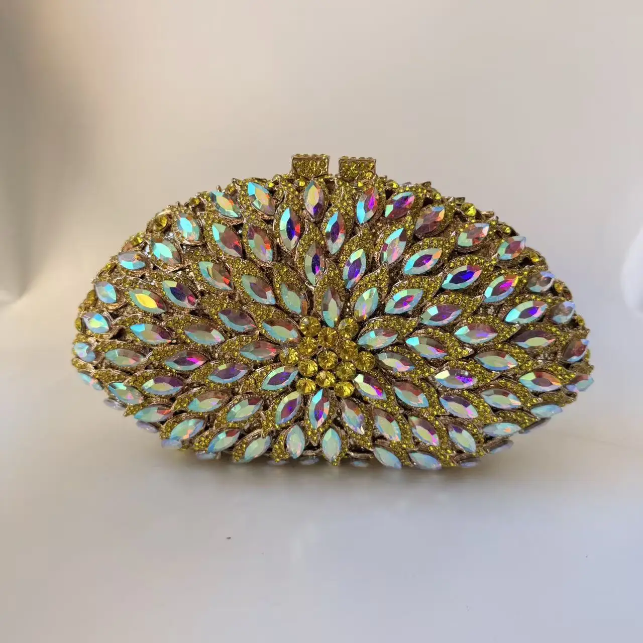 

XIYUAN Роскошный овальный клатч со стразами, вечерний кошелек со сверкающими кристаллами, гламурная твердая сумка для свадьбы, женская свадебная подарочная сумка