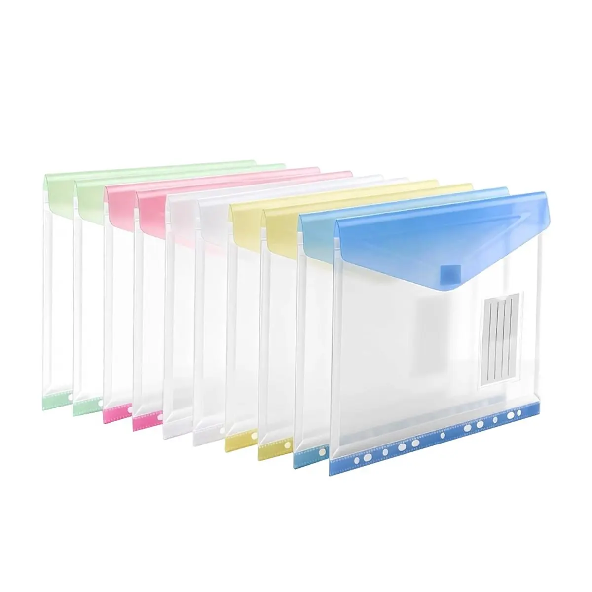 2026 New 11-Hole Binder Pockets,Fits Letter / A4 Size for 2/3/4 Ring Binder,Plastic Expanding File Folders,200-Sheet Capacity