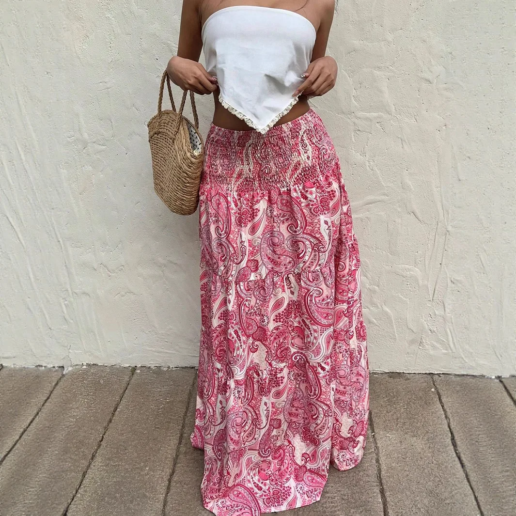 

Women's Maxi Skirt Summer New Streetwear Fashion Tie Dye Print Casual Slim Skirt Elegant Female Party Versatile Skirt Clothing