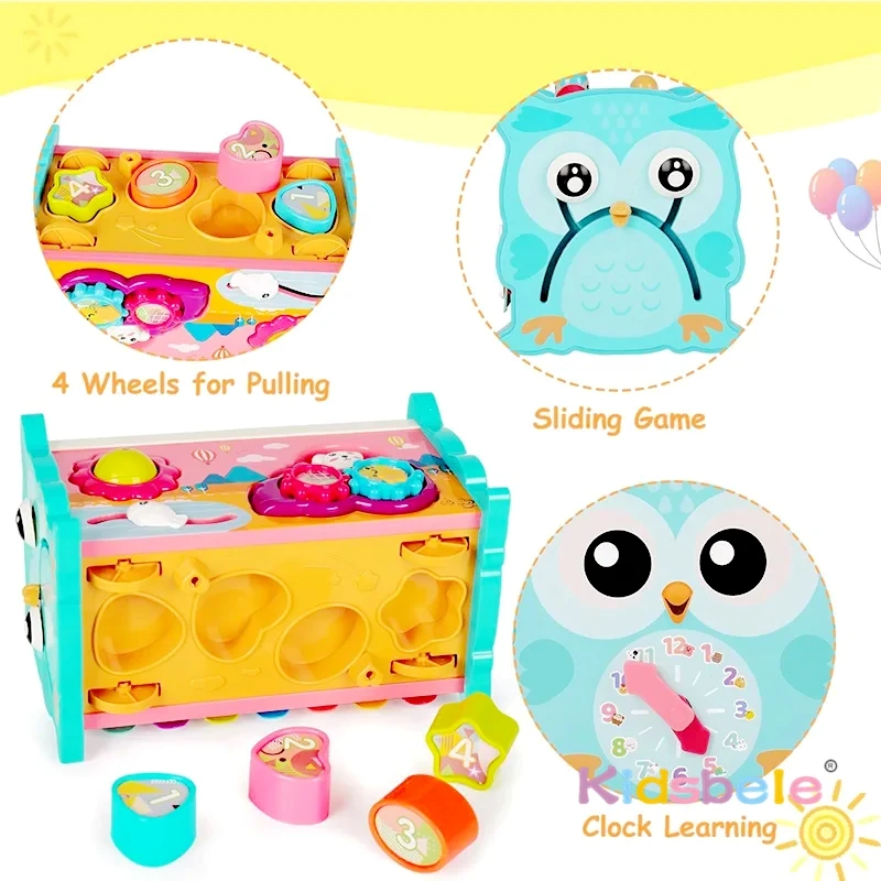 Kinderen Montessori 8-in-1 visspel Educatief Zintuiglijk Hameren Speelgoed Activiteiten Kubus Whack a Mole Speelgoed Peuter Verjaardagscadeau