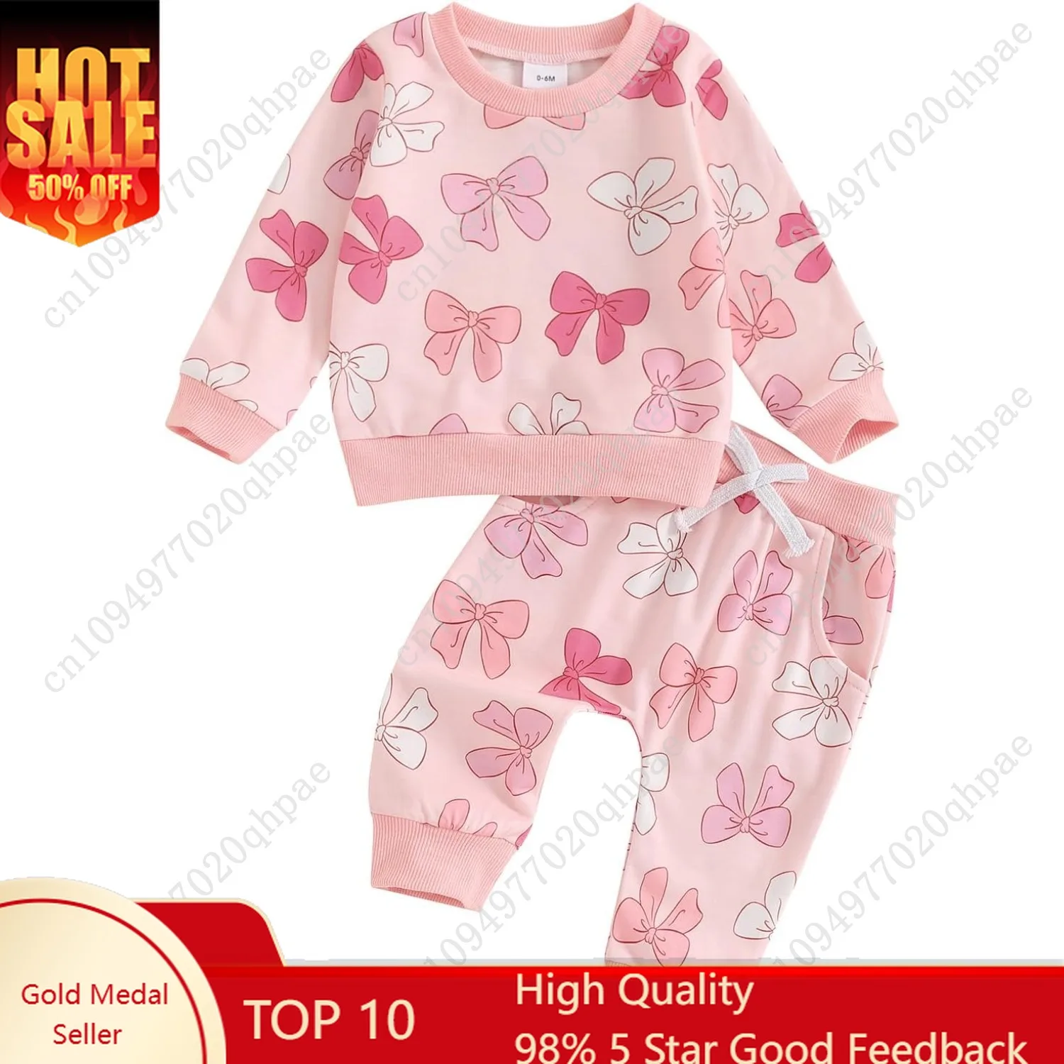 

Cute Baby Girl Clothes Long Sleeve Print Sweatshirt Top and Pants Set Toddler Girl Fall Outfits