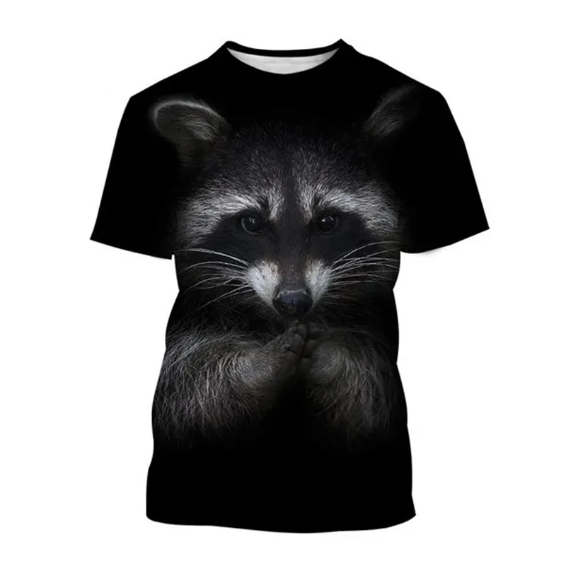 Animal Raccoon 3D Print T-Shirts Men Women Casual Fashion Streetwear Oversized Short Sleeve T Shirt Kids Tees Tops Man Clothing