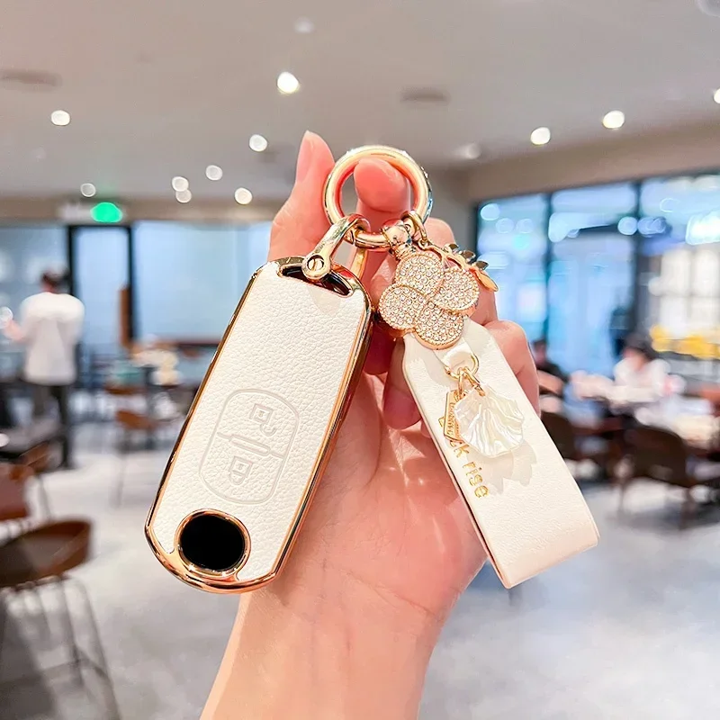 بولي TPU + الجلود سيارة مفتاح بعيد غطاء حماية شل حقيبة لمازدا 2 3 6 Atenza Axela Demio CX-5 CX5 CX-3 CX8 CX7 CX-9 2015-2019