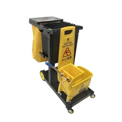 Heavy-Duty Hotel Plastic Housekeeping Service Janitor Maid Truck Cleaning Equipment Trolley