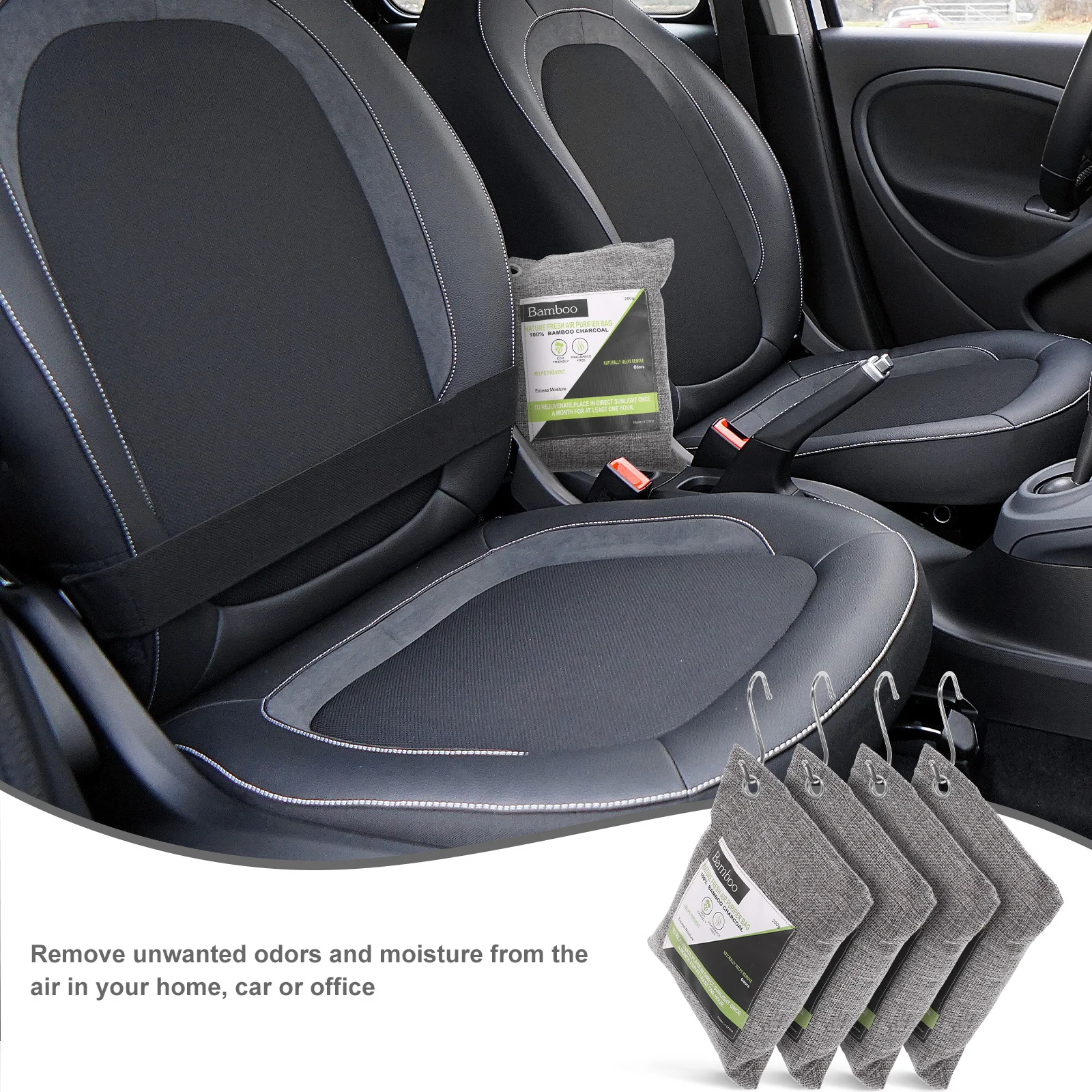

1Set Bamboo Charcoal Bags Activated Air Purifying Bags Odor Absorbers Moisture Absorbers for Home Office Car Bag