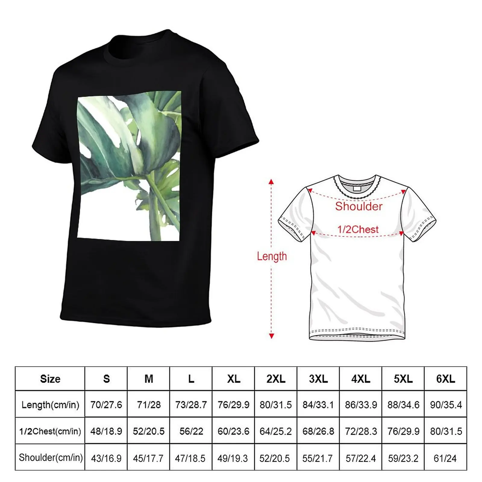 Palm Leaves Watercolor T-Shirt summer tops baggy shirts men workout shirt