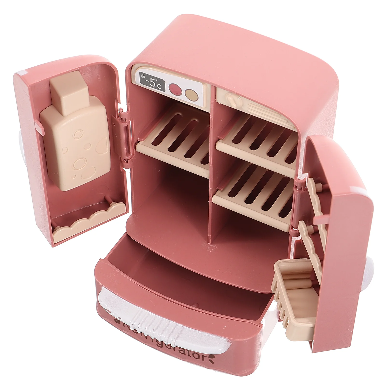 Doppeltüriger Kühlschrank Miniatur Kühlschrank Ornament Kinder Miniaturen Spielzeughaus Puppenhaus Zubehör Möbel Dekor 1/12