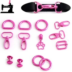5/40/100PCS 25mm Hot Pink Snap Hook Triangle Ring Pin Buckles Rivet For Backpack Bags Swivel Lobster Clasp Connector Accessories