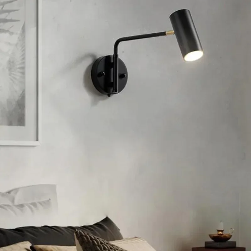 Nordic Modern Swing Retractable Arm Adjustable Wall Lamp Bedroom Bedside Foyer Decor Sconce Wall Light Home Indoor Lighting 6pa