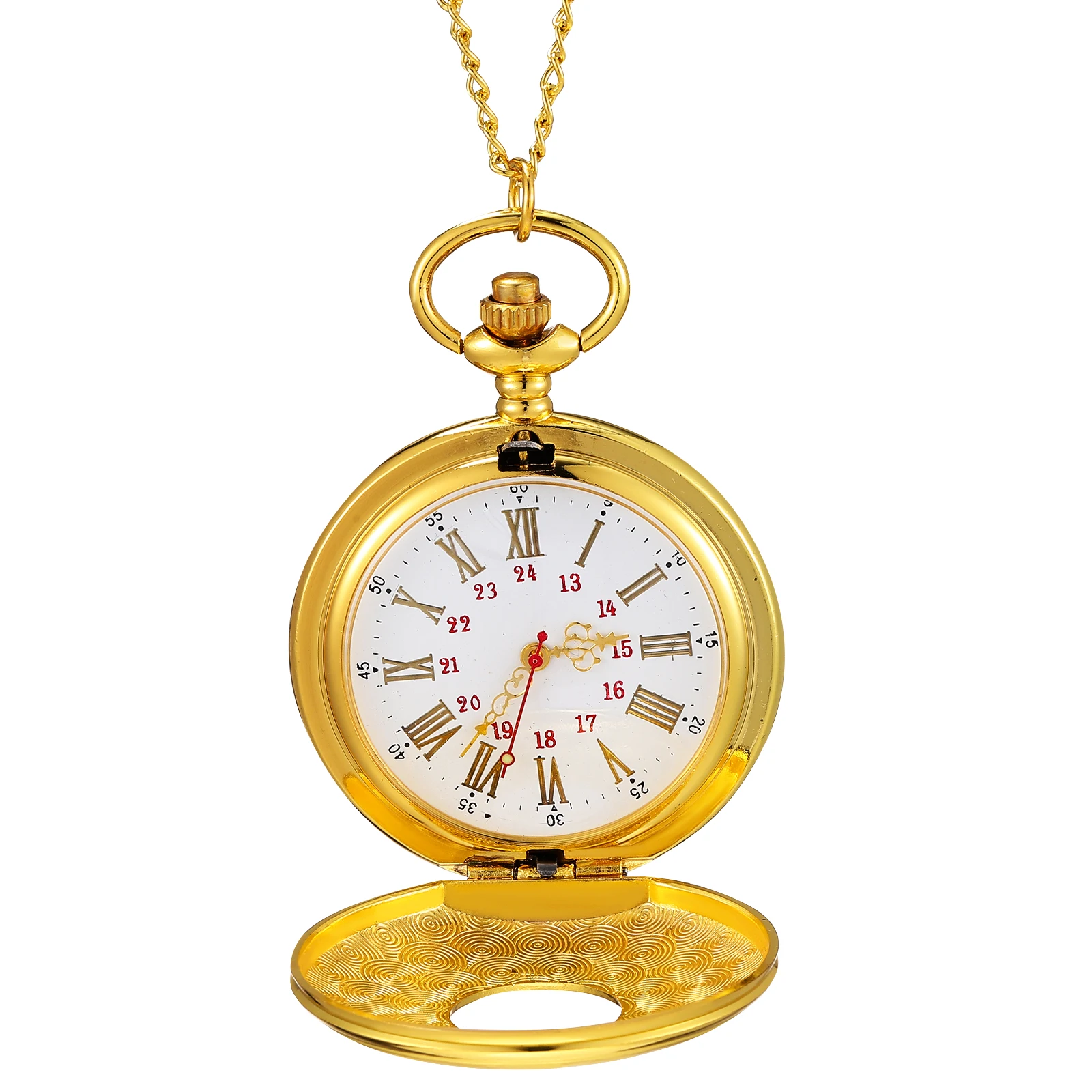 

Golden Pocket Watch Men Women Roman Mirror Plastic Creative Decorative Fashionable Durable Easy Storage Christmas