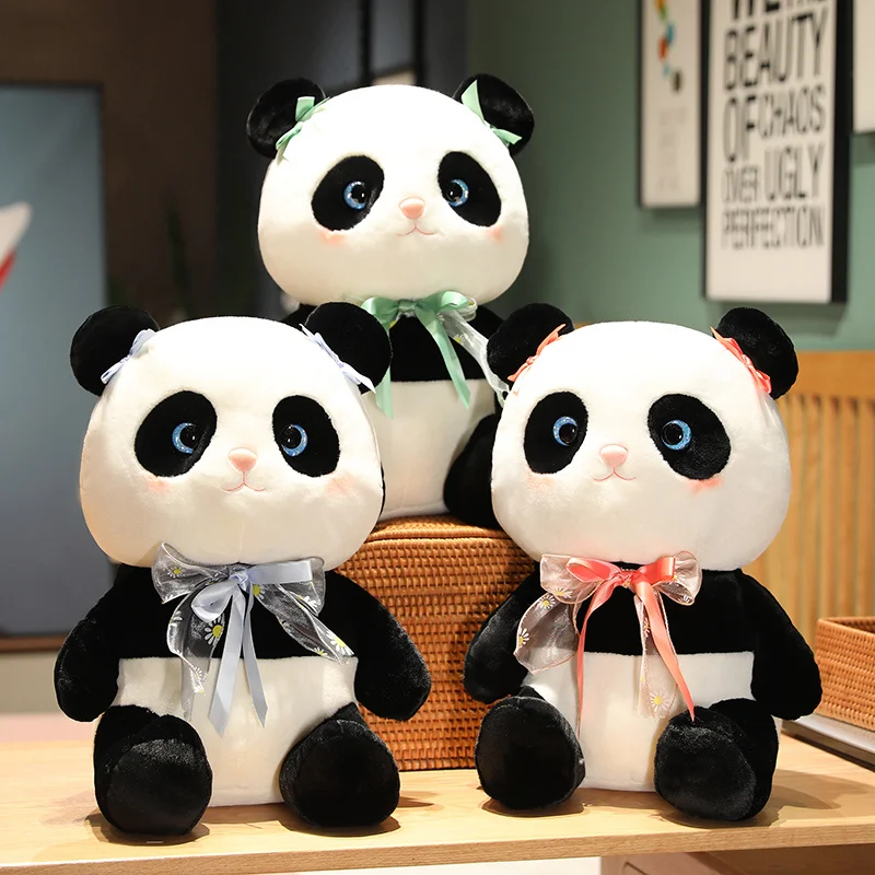 

Cartoon Kawaii Popular Creative Rosette Panda Animal Plush Cute Toys Doll Home Ornament Decoration Present For Kid Birthday Toy