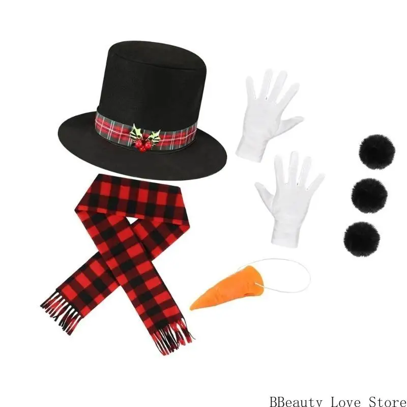 accessori per il gioco natale con il naso a scialle cappello per cosplay dedotti per feste inverno costume da neve