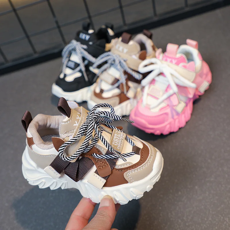 New Fall Style Kid Sports Shoes Soft Non-Slip Casual Dad Shoes for Spring Autumn Lightweight Comfortable Children Sneakers