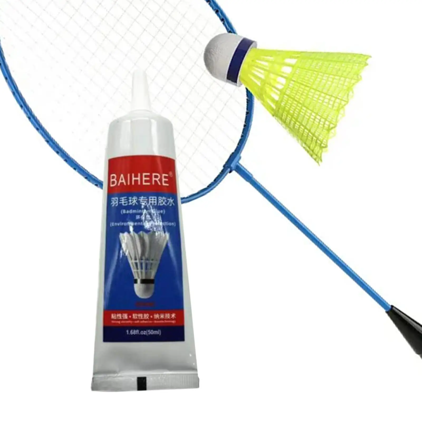 

Badminton Repair Glue, Water Glue, Portable Liquid Glue, Easy to Apply 50ml Shuttlecock Birdie Glue for Table Tennis Racket