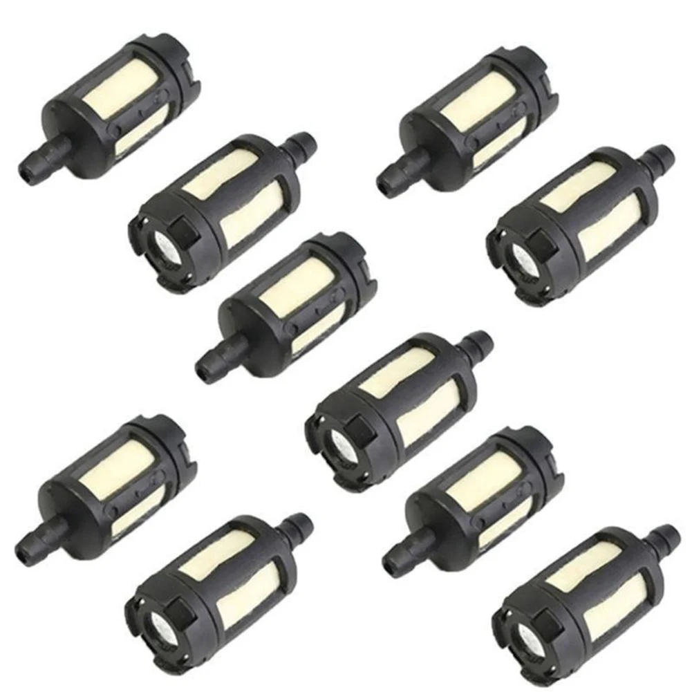 Fuel Filter Set 10 Pieces For Small Engine Garden Equipment Including Grass Trimmer With 1/8 Inch ID Fuel Line Fit