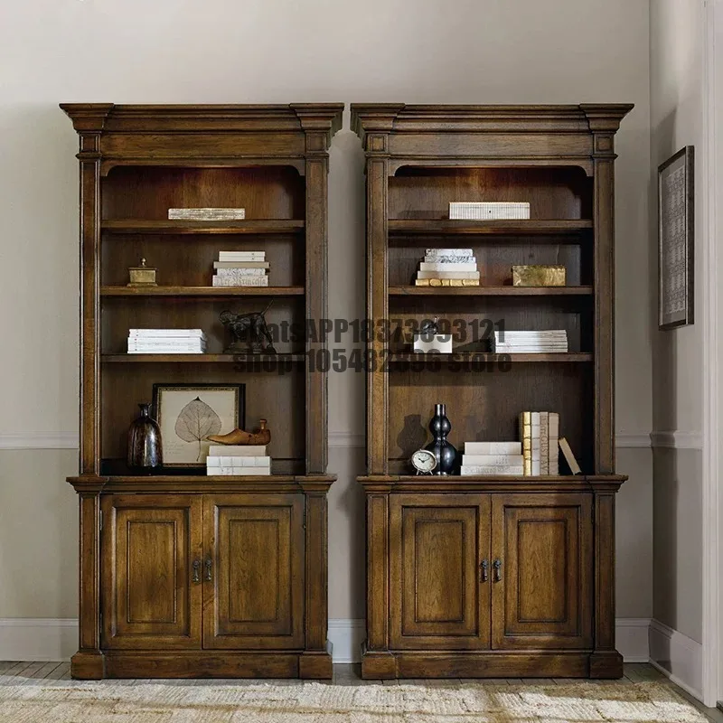 You can customize Hook American solid wood bookcases to make old oak bookshelves, simple office bookcases.