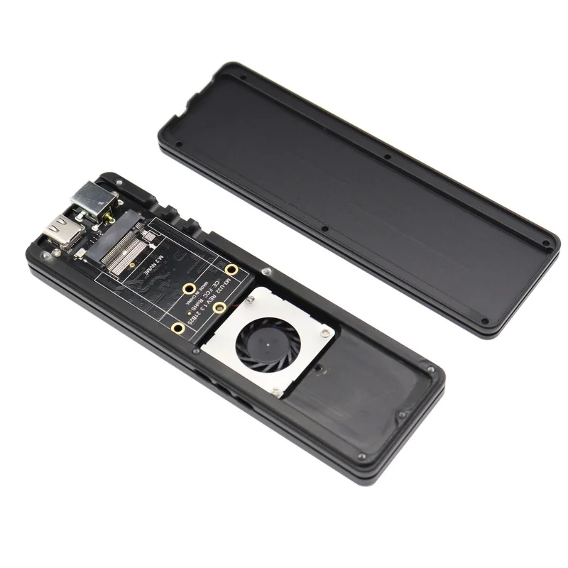 M.3 NVMe Aluminium Legierung Mobile Festplatte Gehäuse Typ-c 3,2 20Gbps Gebaut-in Fan